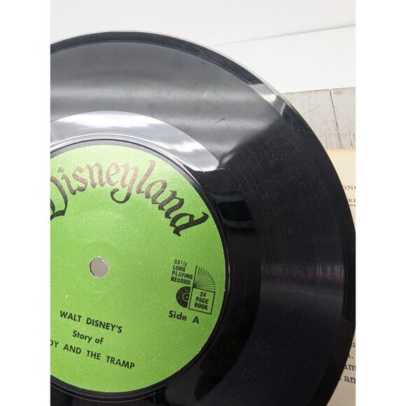 WALT DISNEY See Hear Read 33 1/3 rpm Lady And Tramp LLP-307 Book & Record 1965 - Picture 13 of 16